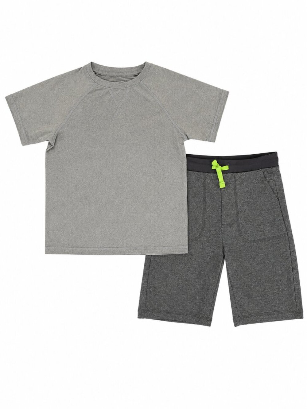 32 Degrees Cool Kids Size 4 Activewear Set T-Shirt Shorts Pockets Grey 2 Piece